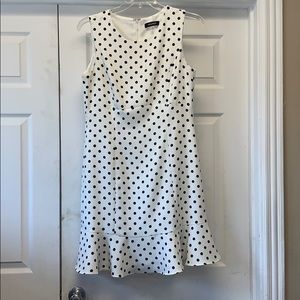 White and black polka dot dress !!